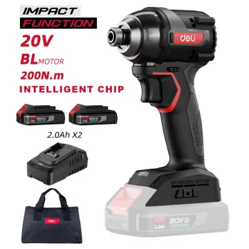 DELI παλμικό κατσαβίδι μπαταρίας DE-QZ20-1D2, Brushless, 20V, 2x 2Ah, 200N.m