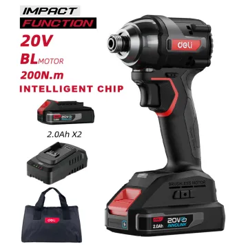 DELI παλμικό κατσαβίδι μπαταρίας DE-QZ20-1D2, Brushless, 20V, 2x 2Ah, 200N.m