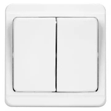 TESLA STROPKOV διακόπτης κομμυτατέρ Standard A0214, διπλός, λευκός