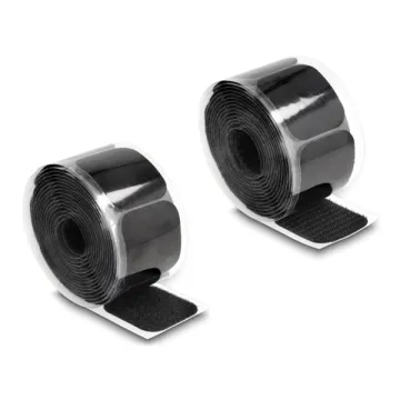 POWERTECH αυτοκόλλητα τύπου Velcro TIES-067 σε ρολό 5m, 45x50mm, μαύρο