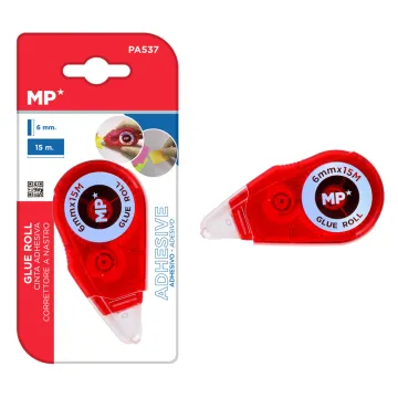 MP κολλητική ταινία διπλής όψεως PA537, 6mm x 15m, κόκκινη