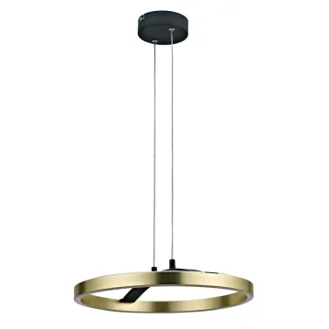 POWERTECH LED φωτιστικό οροφής HLL-0201, 29W, 4000K, Φ38x120cm, χρυσό/μαύρο