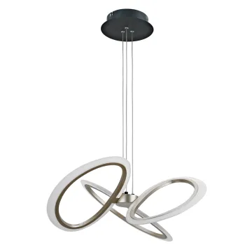 POWERTECH LED φωτιστικό οροφής HLL-0205, 40W, 4000K, Φ53x120cm, οπάλ χρυσό/μαύρο