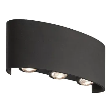 POWERTECH LED φωτιστικό τοίχου HLL-0161, 6W, 4000K, 510lm, IP65, μαύρο