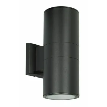 POWERTECH φωτιστικό τοίχου HLL-0190 για 2x GU10 λάμπες, μεταλλικό, IP65, μαύρο