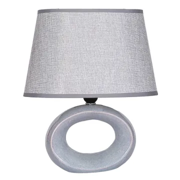 POWERTECH επιτραπέζιο φωτιστικό HLL-0136, E27, κεραμική βάση, γκρι