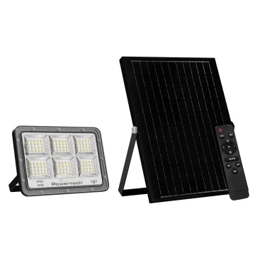 POWERTECH LED ηλιακός προβολέας PT-1456 με τηλεχειριστήριο, αισθητήρας κίνησης, 60W, 4000K, 750lm, IP66