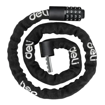 DELI κλειδαριά ποδηλάτου με κλειδί DL508062, Φ12mm, 1m, μαύρη