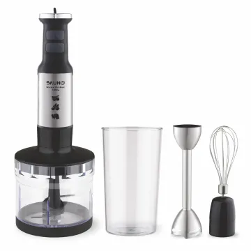 BRUNO ραβδομπλέντερ BRN-0250, 1700W Σετ 3 σε 1, ρυθμιζόμενη ταχύτητα, 4 λεπίδες, inox-μαύρο