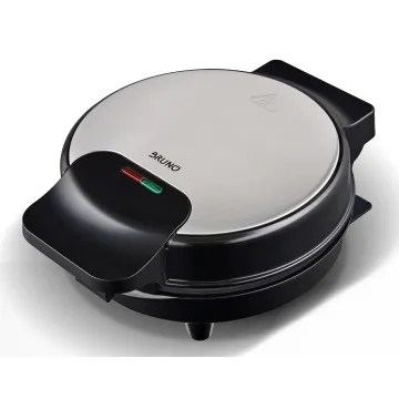 BRUNO βαφλιέρα BRN-0253, 1000W, στρόγγυλη 19εκ, βαθιά, inox-μαύρη