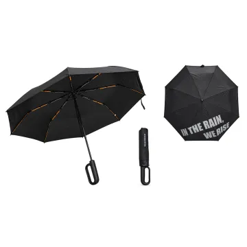 BRUNO ομπρέλα βροχής BRN-0324, σπαστή, αυτόματη, Φ105cm, αντιανεμική, UV προστασία, με θήκη, μαύρη