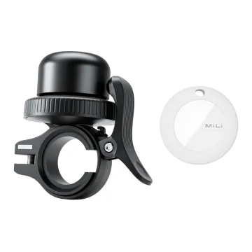 MILI κουδούνι ποδηλάτου με smart tag MiTag Duo, iOS & Android, Bluetooth tracker, μαύρο/λευκό