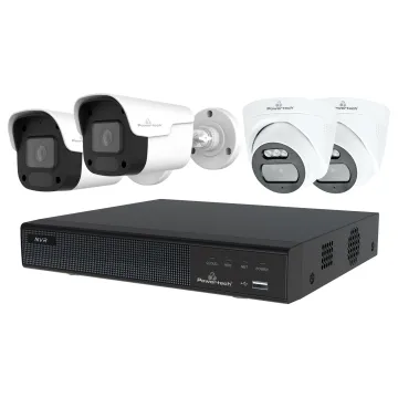 POWERTECH NVR καταγραφικό με 4 κάμερες PT-1233, 4K, 4MP, 9 κανάλια