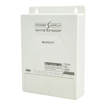 FOLKSAFE τροφοδοτικό συστημάτων CCTV FS-DC121608W, 16 εξόδων, 12V/8A, αδιάβροχο IP65