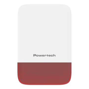 POWERTECH σειρήνα PT-1608, εξωτερικού χώρου, IP65, 433MHz, 120dB, 5000mAh, κόκκινη