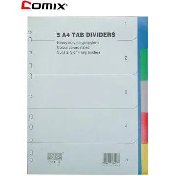 Comix διαχωριστικά πλαστικά ντοσιέ 1-5 θέματα Α4 (ΠΑΚ10)