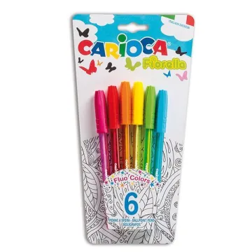 Carioca Fiorella σετ 6 στυλό ballpoint σε blister (ΤΕΜ6)