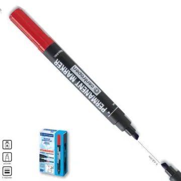 Centropen μαρκαδόρος ανεξίτηλος κόκκινος τετράγωνη μύτη 1-4,6mm (ΠΑΚ10)