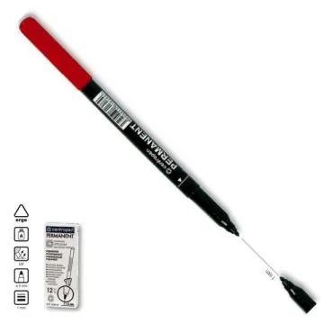 Centropen μαρκαδόρος ανεξίτηλος κόκκινο 1mm (ΠΑΚ12)
