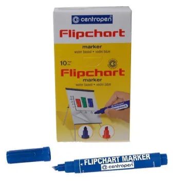 Centropen μαρκαδόρος flipchart μπλε τετράγωνη μύτη 4,6mm (ΠΑΚ10)