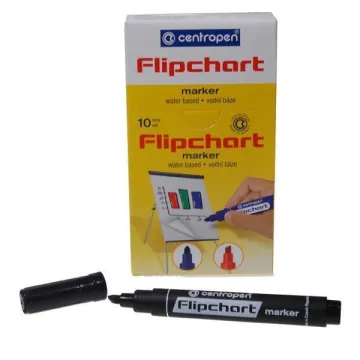 Centropen μαρκαδόρος flipchart μαύρος τετράγωνη μύτη 4,6mm (ΠΑΚ10)