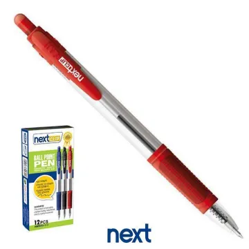 Νext στυλό διαρκείας με κουμπί κόκκινο 0,5mm (ΠΑΚ12)