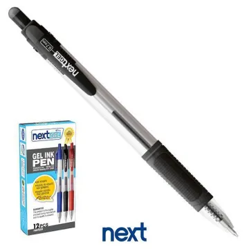Νext στυλό gel pen με κουμπί μαύρο 0.7mm (ΠΑΚ12)