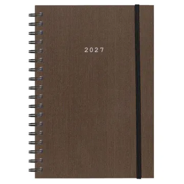 Next ημερολόγιο 2027 fabric plus ημερήσιο σπιράλ καφέ 14x21εκ. Δυνατότητα εκτύπωσης