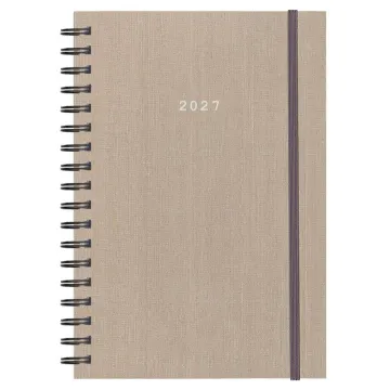 Next ημερολόγιο 2027 fabric plus ημερήσιο σπιράλ μπεζ 14x21εκ. Δυνατότητα εκτύπωσης