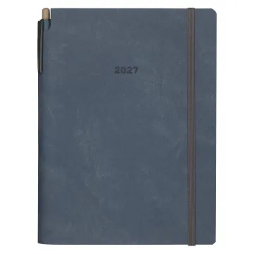 Next ημερολόγιο 2027 Denim ημερήσιο flexi μπλε 17x25εκ. με θήκη για στυλό αριστερά και λάστιχο. Δυνατότητα εκτύπωσης