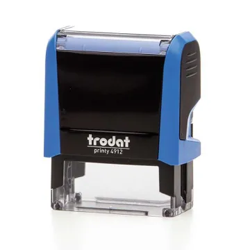 Trodat printy σφραγίδα μπλε 4912 με μπλε μελάνι, 47x18χιλ. Δυνατότητα εκτύπωσης