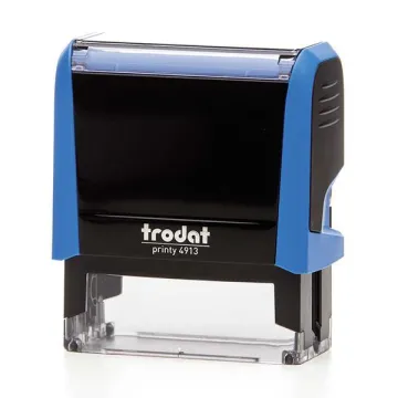 Trodat printy σφραγίδα μπλε 4913 με μπλε μελάνι, 58x22χιλ. Δυνατότητα εκτύπωσης
