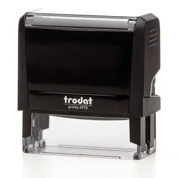 Trodat printy σφραγίδα μαύρη 4915 με μπλε μελάνι, 70x25χιλ. Δυνατότητα εκτύπωσης