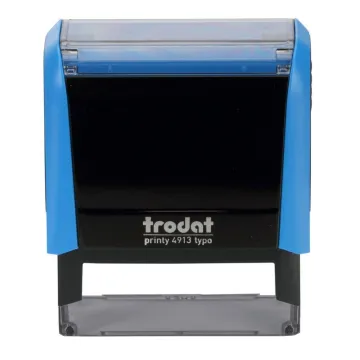 Trodat printy σφραγίδα μπλε 4913 με μαύρο μελάνι, 58x22χιλ. Δυνατότητα εκτύπωσης