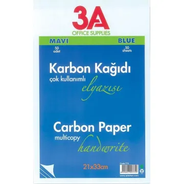 Ark χαρτί καρμπόν μπλε 50φ. 21x33εκ.