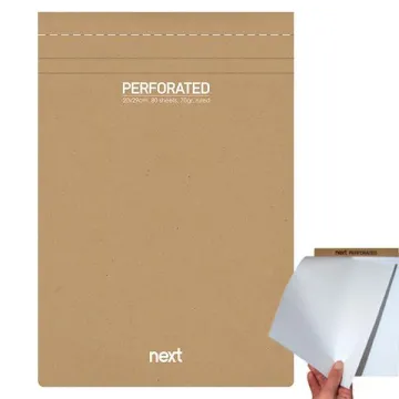 Next μπλοκ σημειώσεων perforated λευκό 20x29εκ., 80φ., 70γρ. (ΤΕΜ10)