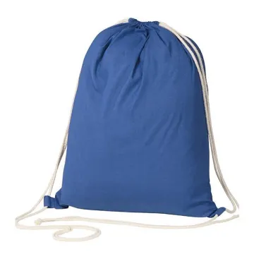 Τσάντα-πουγκί υφασμάτινη 100 % cotton μπλε Υ52x40x3εκ. Δυνατότητα εκτύπωσης
