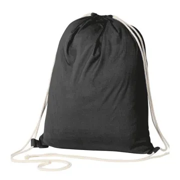Τσάντα-πουγκί υφασμάτινη 100 % cotton μαύρη Υ52x40x3εκ. Δυνατότητα εκτύπωσης
