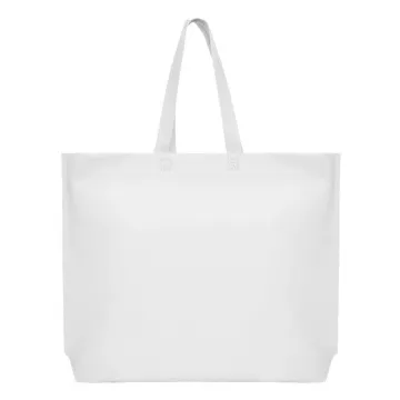 Τσάντα non woven λευκή Υ40x54x10εκ πιέτα. Δυνατότητα εκτύπωσης (ΤΕΜ3)