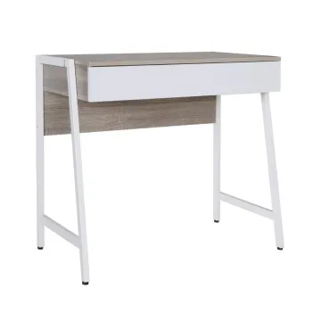 Γραφείο ξύλινο μεταλλική βάση Nextdeco λευκό Υ76x84x48εκ.