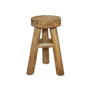 Σκαμπό στρογγυλο Nextdeco Tribeca ανακυκλωμένο ξύλο teak Υ40xØ27εκ.