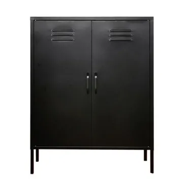 Ντουλάπα μεταλλική Nextdeco δίφυλλη μαύρη Υ102x80x40εκ.