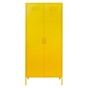Ντουλάπα μεταλλική Nextdeco δίφυλλη κίτρινη Υ170x76x50εκ.