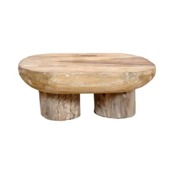 Σκαμπό διακοσμητικό Nextdeco μασίφ ξύλο teak Υ23×28×22εκ.