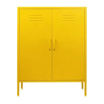 Ντουλάπα μεταλλική Nextdeco δίφυλλη κίτρινη Υ102x80x40εκ.