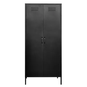 Ντουλάπα μεταλλική Nextdeco δίφυλλη μαύρη Υ170x76x50εκ.