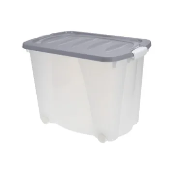 Κουτί αποθήκευσης γκρι με ρόδες 60l Υ45x60x40εκ.