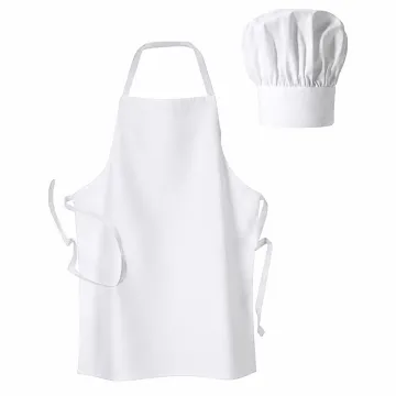 Σετ μάγειρα ποδιά και σκούφος polyester λευκή