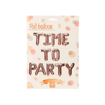 Σετ μπαλονιών-γράμματα Time to party ροζ-χρυσό