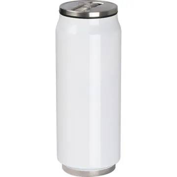 Θερμός κουτάκι αναψυκτικού λευκό inox Υ18,5xØ7εκ. 500 ml